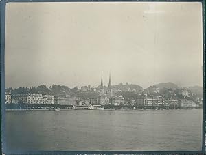 Suisse, Lucerne, Vue sur le Port, Vue panoramique