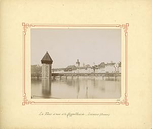 Suisse, Lucerne, La Tour d'eau et le Kappellbrucke