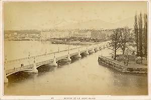 Suisse, Genève, Vue générale et Vue sur le Mont-Blanc