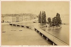 Suisse, Genève, Pont et Hôtel des Bergues