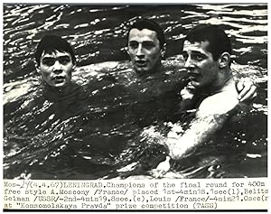 Russia, Leningrad, Champions de natation A. Moscony, Belits-Geiman et Louis