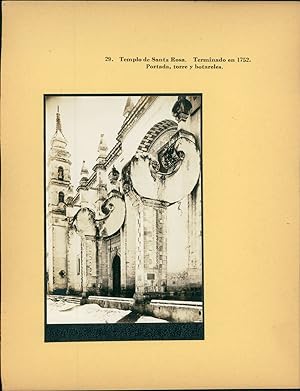 Enrique Cervantes, Mexico, Templo de Santa Rosa. Portada, torre y botareles