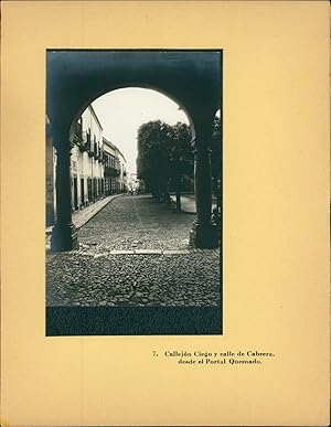 Enrique Cervantes, Mexico, Callejon Ciego y calle de Cabrera, desde el Portal Quemado