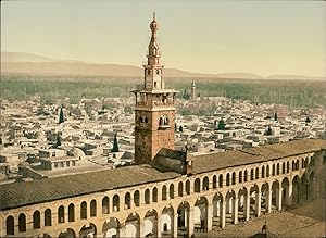 Damas. Vue générale, minaret de la Fiancée. (cc)