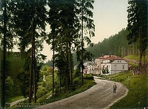 Böhmen. Marienbad. Parkanlagen beim Café Waldmühle.