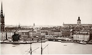 Suède, Stockholm , Ile de Riddarholmen, Vue prise des Monts de Skinnarviken