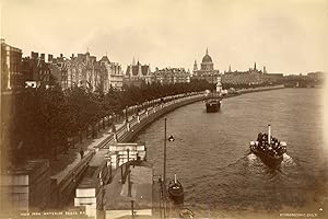 Stereoscopic. Angleterre, Londres, view from Waterloo bridge