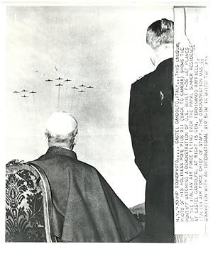 Gandolfo Castle, Pope Pius XII watching a demonstration of U.S. built F-86