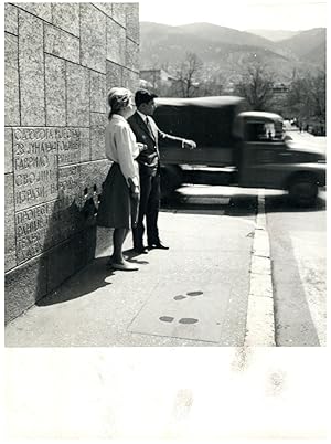 Yougoslavie, Sarajevo, sur les lieux de l'assassinat du Prince Franz Ferdinand