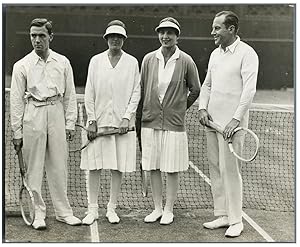 UK, Wimbledon, Miss C. Tyrrol, Miss Helen Wills and F.T. Hunter