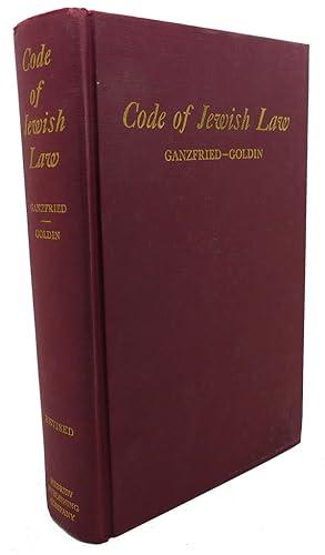 Seller image for CODE OF JEWISH LAW : A Compilation of Jewish Laws and Customs for sale by Rare Book Cellar