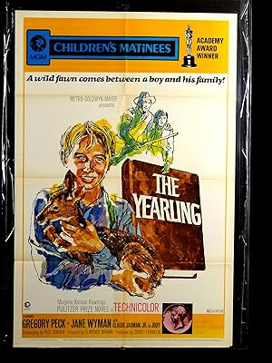 THE YEARLING-1971-VG/FN-ONE SHEET-ADVENTURE-FAMILY-PECK-WYMAN-JARMAN JR VG/FN