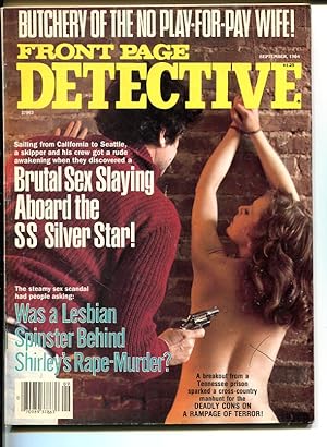 FRONT PAGE DETECTIVE -SEPT 1984-G-HARD BOILED-SPICY-MURDER-RAPE-TIED AND G/VG