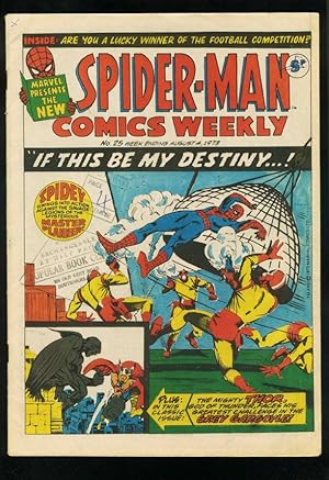 SPIDER-MAN COMICS WEEKLY #25 1973-STEVE DITKO-JACK KIRBY-BRITISH--FN