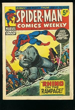 SPIDER-MAN COMICS WEEKLY #37 1973-ROMITA-JACK KIRBY-BRITISH-RHINO VG