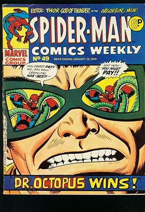 SPIDER-MAN COMICS WEEKLY #49 1973-ROMITA-JACK KIRBY-BRITISH-DR OCTOPUS FN