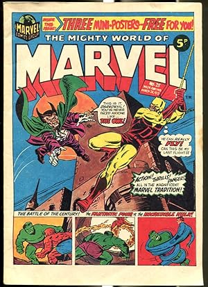 MIGHTY WORLD OF MARVEL #25 1973-SPIDER-MAN-HULK-FANTASTIC FOUR-KIRBY-UK COMIC FN