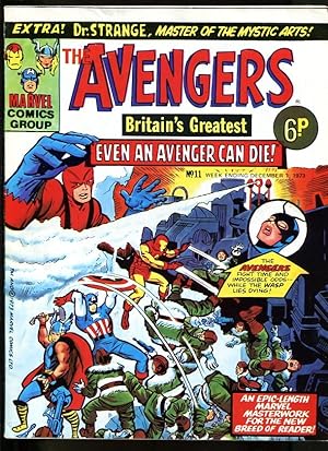 AVENGERS #11 1973-THOR-GIANT-MAN-IRON MAN-KIRBY-UK COMIC VG/FN