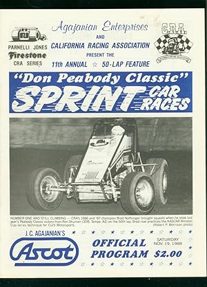 ASCOT RACING PGM NOV 18 1988 CRA SPRINT CARS - PEABODY VF