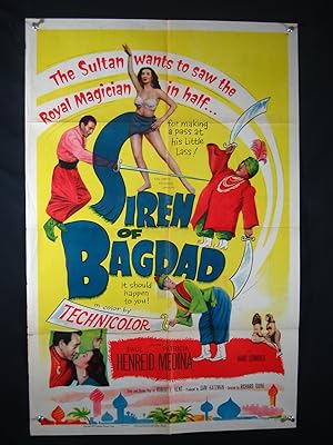 SIREN OF BAGDAD-1953-27X41 ORIG POSTER-PAUL HENREID VG/FN