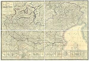 Bild des Verkufers fr CARTA GEOGRAFICA E POSTALE DEL REGNO LOMBARDO VENETO COMPILATA SULLE MIGLIORI CARTE GENERALI PROVINCIALI ESISTENTI. zum Verkauf von Sergio Trippini