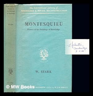 Seller image for Montesquieu. Pioneer of the sociology of knowledge for sale by MW Books Ltd.