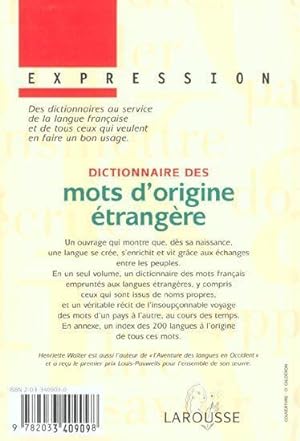 Dictionnaire des mots d'origine étrangère