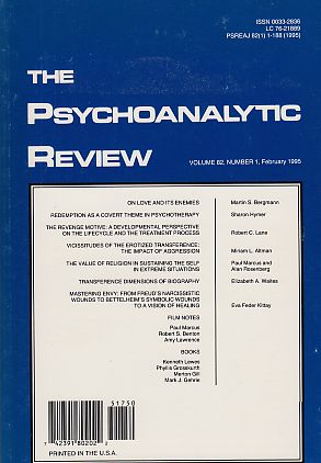 Bild des Verkufers fr The Psychoanalytic Review. Volume 82; Number 1. February 1995. zum Verkauf von Fundus-Online GbR Borkert Schwarz Zerfa