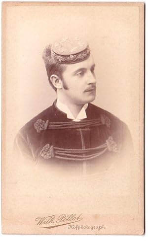 Bild des Verkufers fr CDV Carte de Visite Foto Portrt Verbindungsstudent Darmstadt um 1890 zum Verkauf von Versandantiquariat Hsl