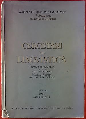 Seller image for Cercetari De Lingvistica. for sale by biblion2