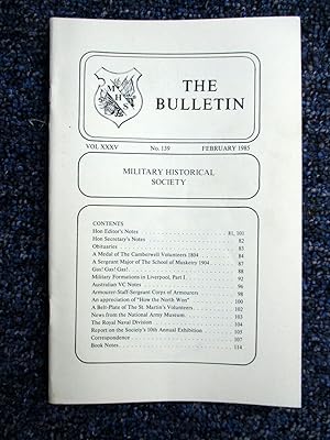 Seller image for The Bulletin. No 139. 1985. The Military Historical Society. for sale by Tony Hutchinson