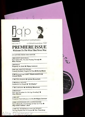 Imagen del vendedor de JQ'P JOURNAL OF QUANTUM 'PATAPHYSICS; Premiere Issue Vol. 1, No. 1; October/November 1987 a la venta por Alta-Glamour Inc.