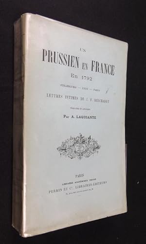 Imagen del vendedor de Un prussien en France en 1792 a la venta por Abraxas-libris