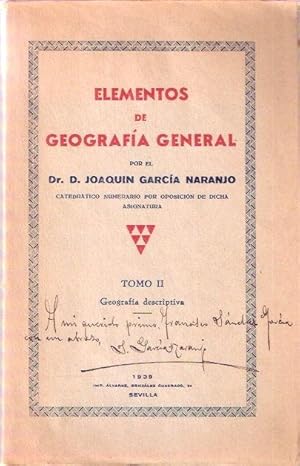 Imagen del vendedor de Elementos de Geografa General, Tomo II: Geografa descriptiva. a la venta por SOSTIENE PEREIRA