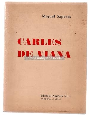 Seller image for Carles de Viana. Tragdia en cinc actes. for sale by Llibreria Antiquria Delstres