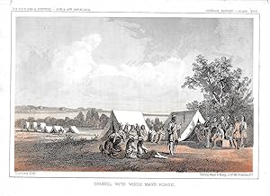 Seller image for COUNCIL WITH WHITE MAN'S HORSE: General Report Plate # XVII - Pacific Railroad Survey Lithograph for sale by The Book Shelf