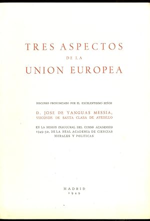 Image du vendeur pour TRES ASPECTOS DE LA UNION EUROPEA mis en vente par Librera Maxtor