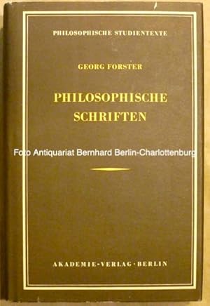 Bild des Verkufers fr Georg Forster. Philosophische Schriften (Philosophische Studientexte) zum Verkauf von Antiquariat Bernhard