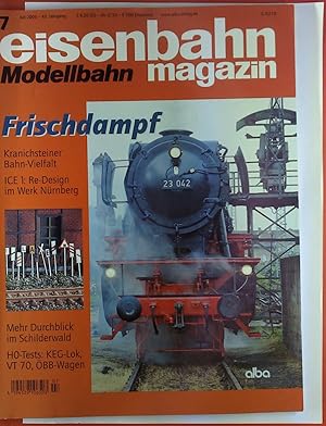 Imagen del vendedor de Eisenbahnmagazin Modellbahn. Juli 2005. Nr. 7. Inhalt: Frischdampf. Kranichsteiner Bahn-Vielfalt. ICE: Re-Design im Werk Nrnberg u.a. a la venta por biblion2