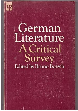 Seller image for German Literature: A Critical Survey for sale by Bcherpanorama Zwickau- Planitz
