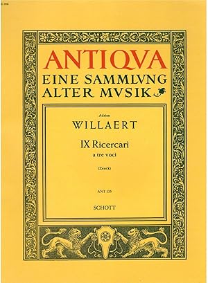 Seller image for IX Ricercari a tre voci f�r Streichtrio oder andere Instrumente for sale by Antiquariat Hans W�ger