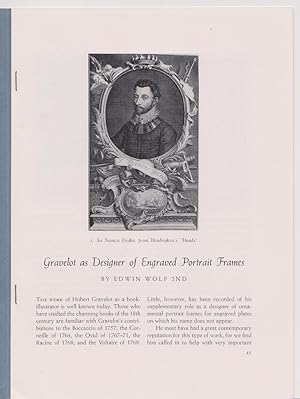 Imagen del vendedor de Gravelot as Designer of Engraved Portrait Frames a la venta por Colophon Book Shop, ABAA