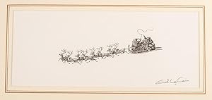 Imagen del vendedor de An original pen, ink and monotone drawing from "Christmas 1993 or Santa's Last Ride." a la venta por David Brass Rare Books, Inc.