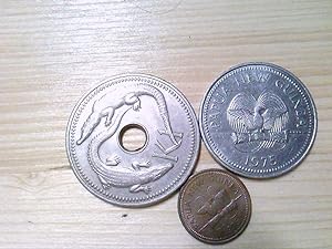 Papua Neu Guinea, 3 Kursmünzen, 1 t, 20 t und K1.