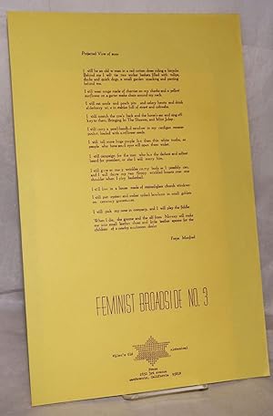 Image du vendeur pour Projected View of 2000. Feminist Broadside No. 3 mis en vente par Bolerium Books Inc.