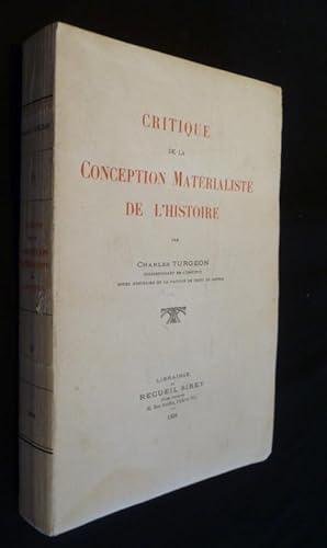 Seller image for Critique de la conception matrialiste de l'histoire for sale by Abraxas-libris