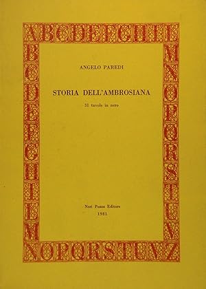 Image du vendeur pour Storia dell'Ambrosiana mis en vente par FABRISLIBRIS