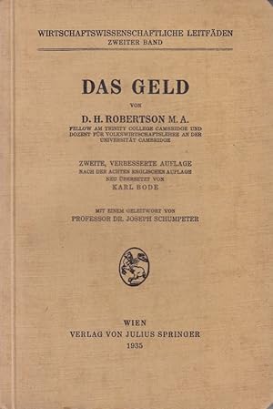 Das Geld. Mit e. Geleitwort v. J.Schumpeter.