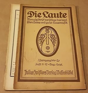 Die Laute - Monatsschrift zur Pflege des deutschen Liedes und guter Hausmusik - Musikzeitschrift ...