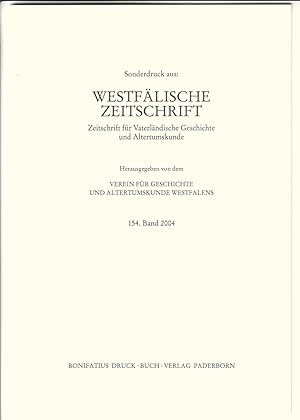 Bild des Verkufers fr Sonderdruck aus: WESTFLISCHE ZEITSCHRIFT. Zeitschrift fr Vaterlndische Geschichte und Altertumskunde. Herausgegeben von dem Verein fr Geschichte und Altertumskunde Westfalens // 154. Band 2004 // Texte von Erika Heitmeyer, u.a.: Das Clarholzer Gesangbuch im Bruderschaftsbuch von 1761 - Die Prmonstratenser in Clarholz - Die Skapulierbruderschaft in Clarholz - Das Clarholzer Bruderschaftsbuch von 1761 - usw. AUSZUG mit wenigen Seiten, kein ganzes Buch! zum Verkauf von GAENSAN Versandantiquariat